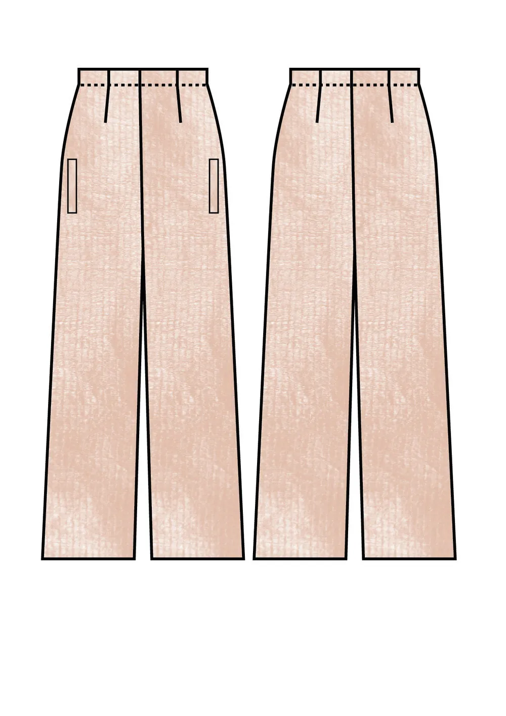 PANTS WIDE ELASTIC - peach