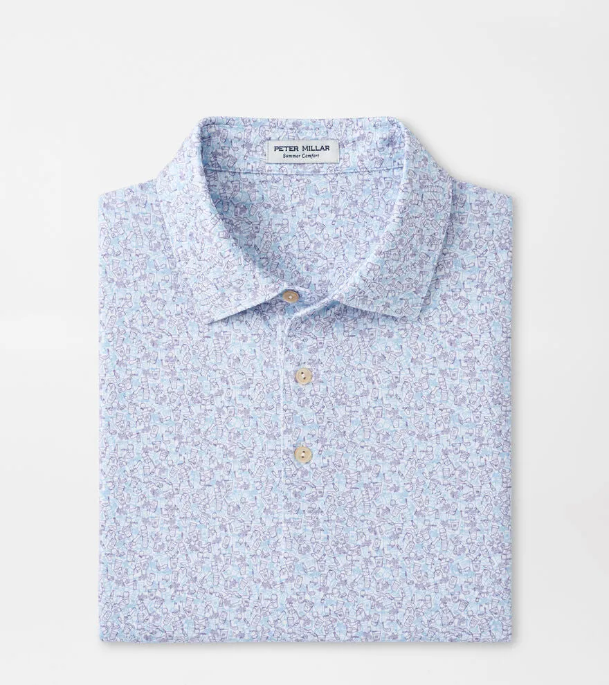 Peter Millar - Dazed and Transfused Performance Jersey Polo - White/Lavender Fog