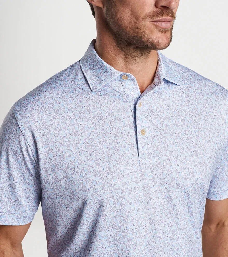 Peter Millar - Dazed and Transfused Performance Jersey Polo - White/Lavender Fog
