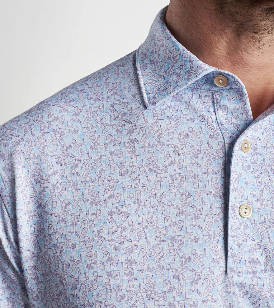 Peter Millar - Dazed and Transfused Performance Jersey Polo - White/Lavender Fog