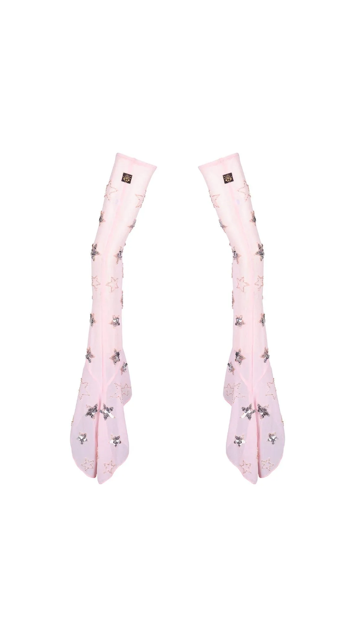 PHOENIX SPARKLE STAR ARM WARMERS - PINK/SILVER