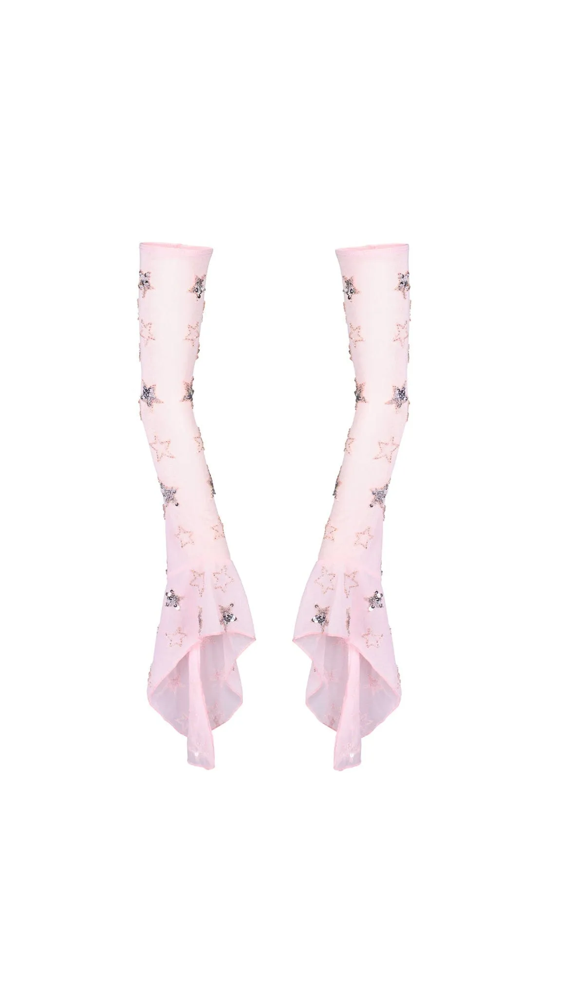 PHOENIX SPARKLE STAR ARM WARMERS - PINK/SILVER