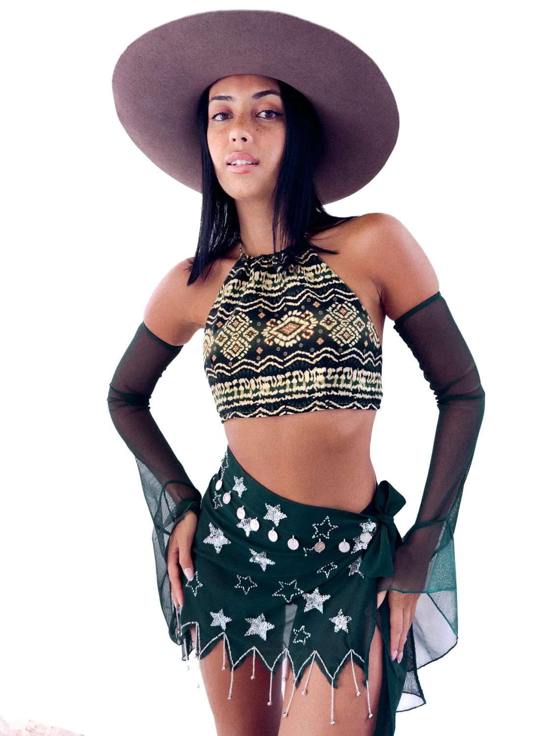 PIXIE ARM WARMERS - GREEN