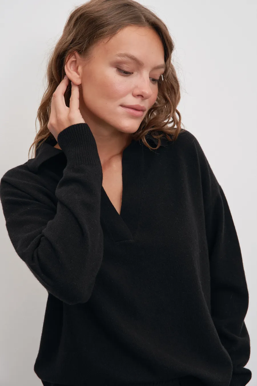 Polo Neck Cashmere Merino Sweater