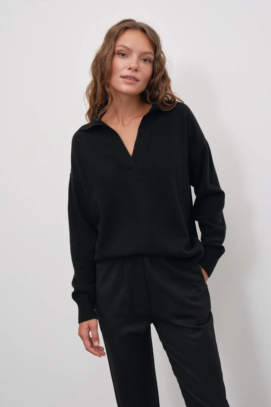 Polo Neck Cashmere Merino Sweater