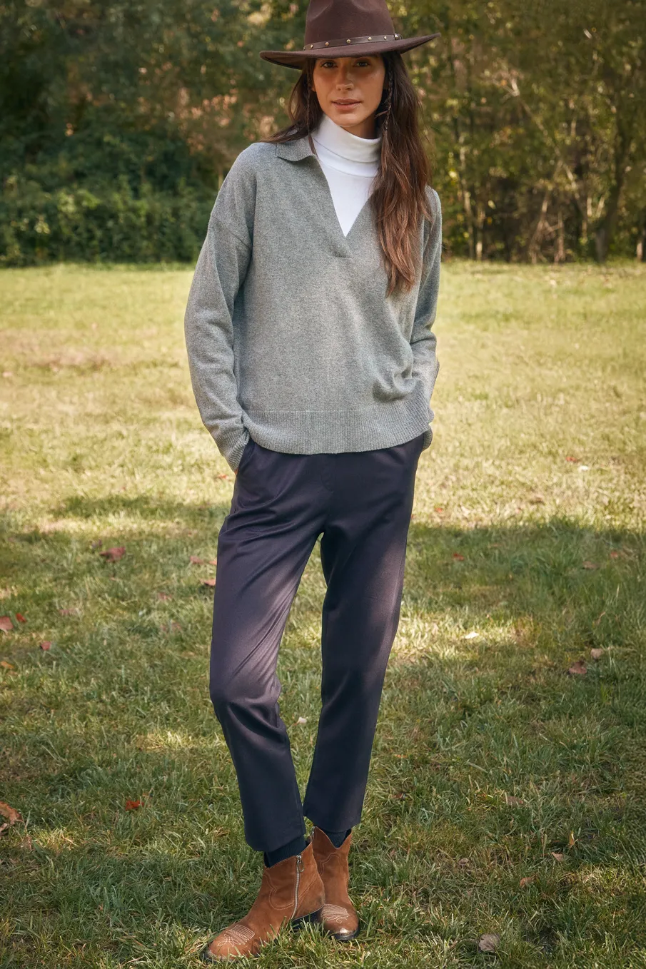 Polo Neck Cashmere Merino Sweater