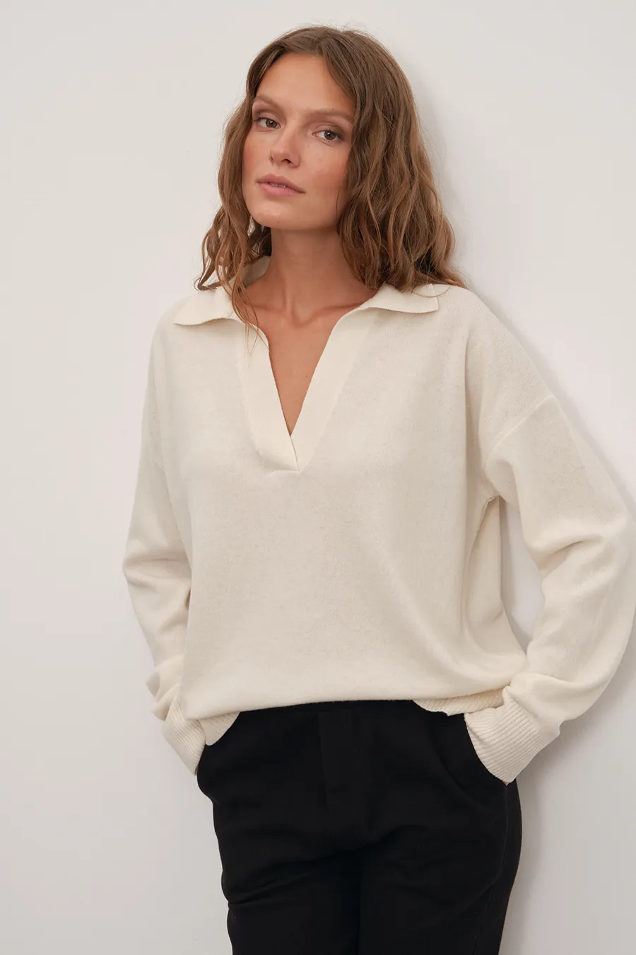 Polo Neck Cashmere Merino Sweater