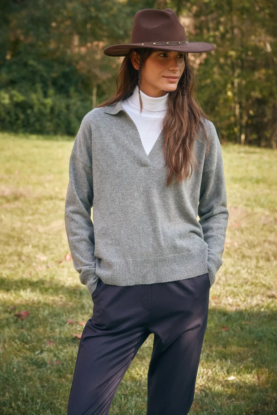 Polo Neck Cashmere Merino Sweater