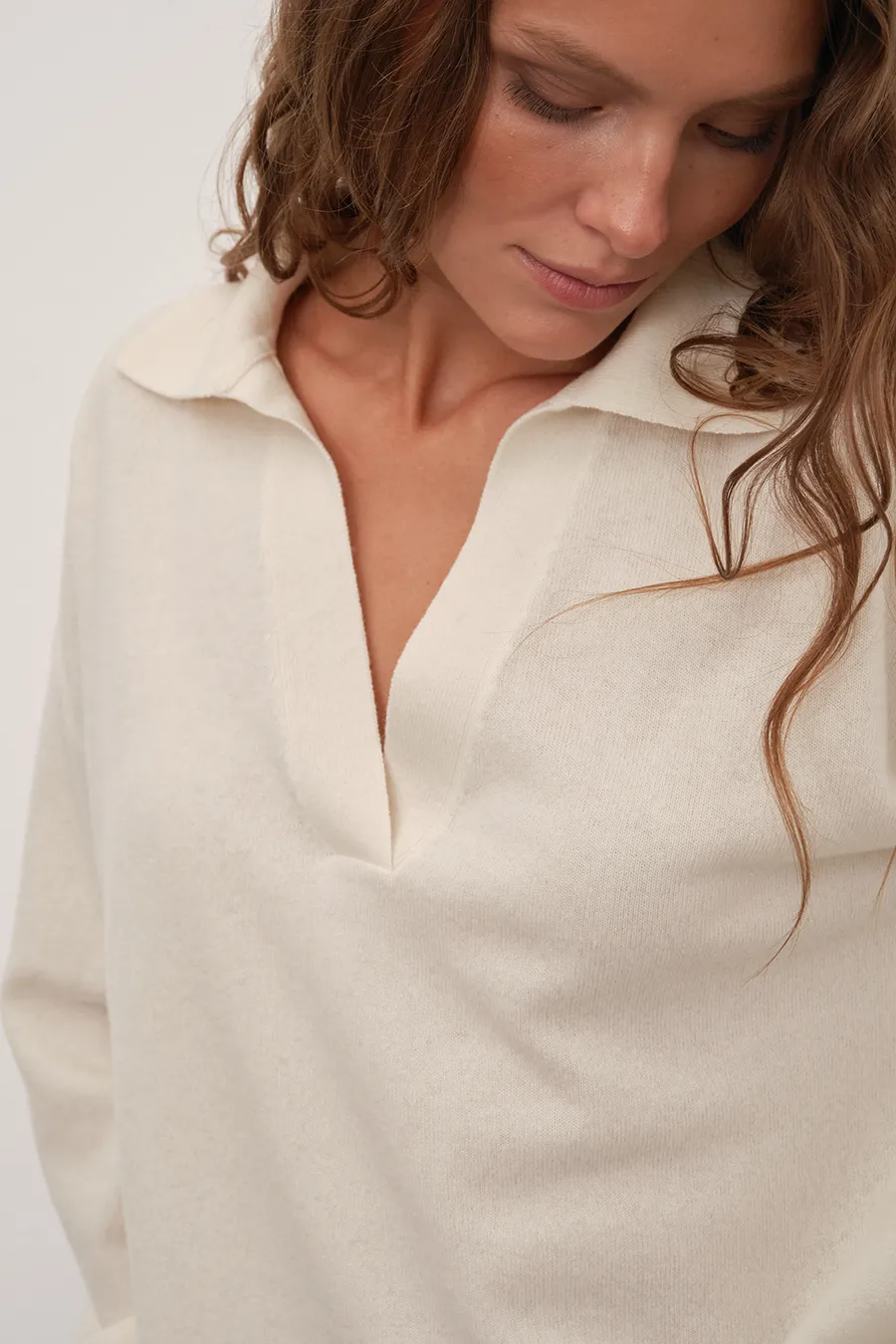 Polo Neck Cashmere Merino Sweater