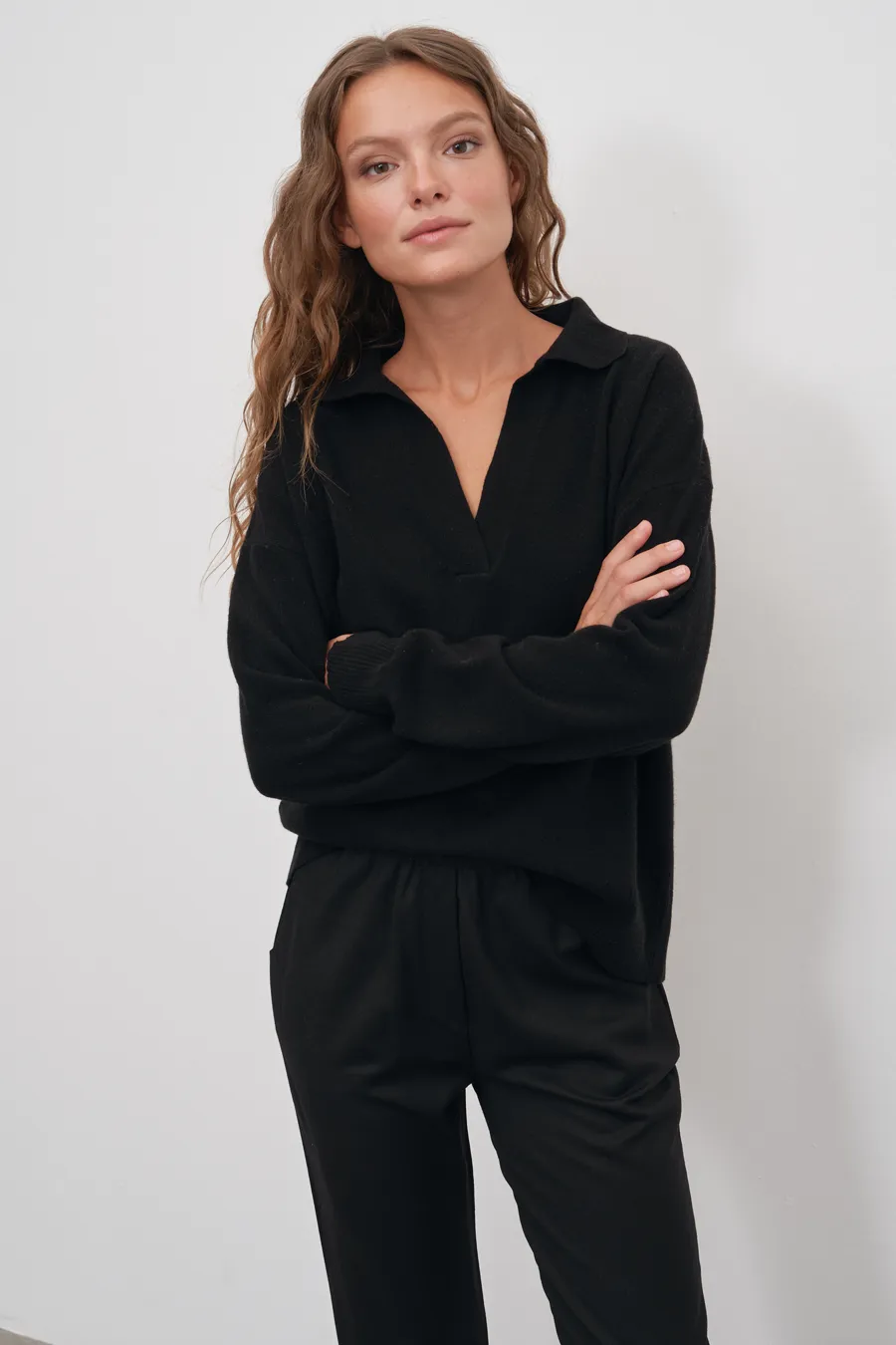 Polo Neck Cashmere Merino Sweater