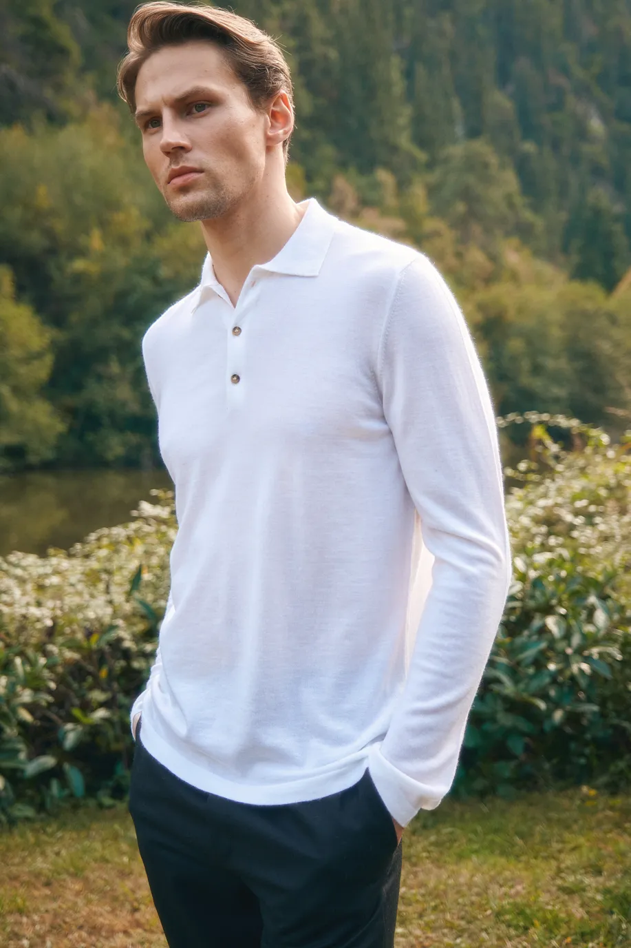 Polo Neck Lightweight Merino Sweater