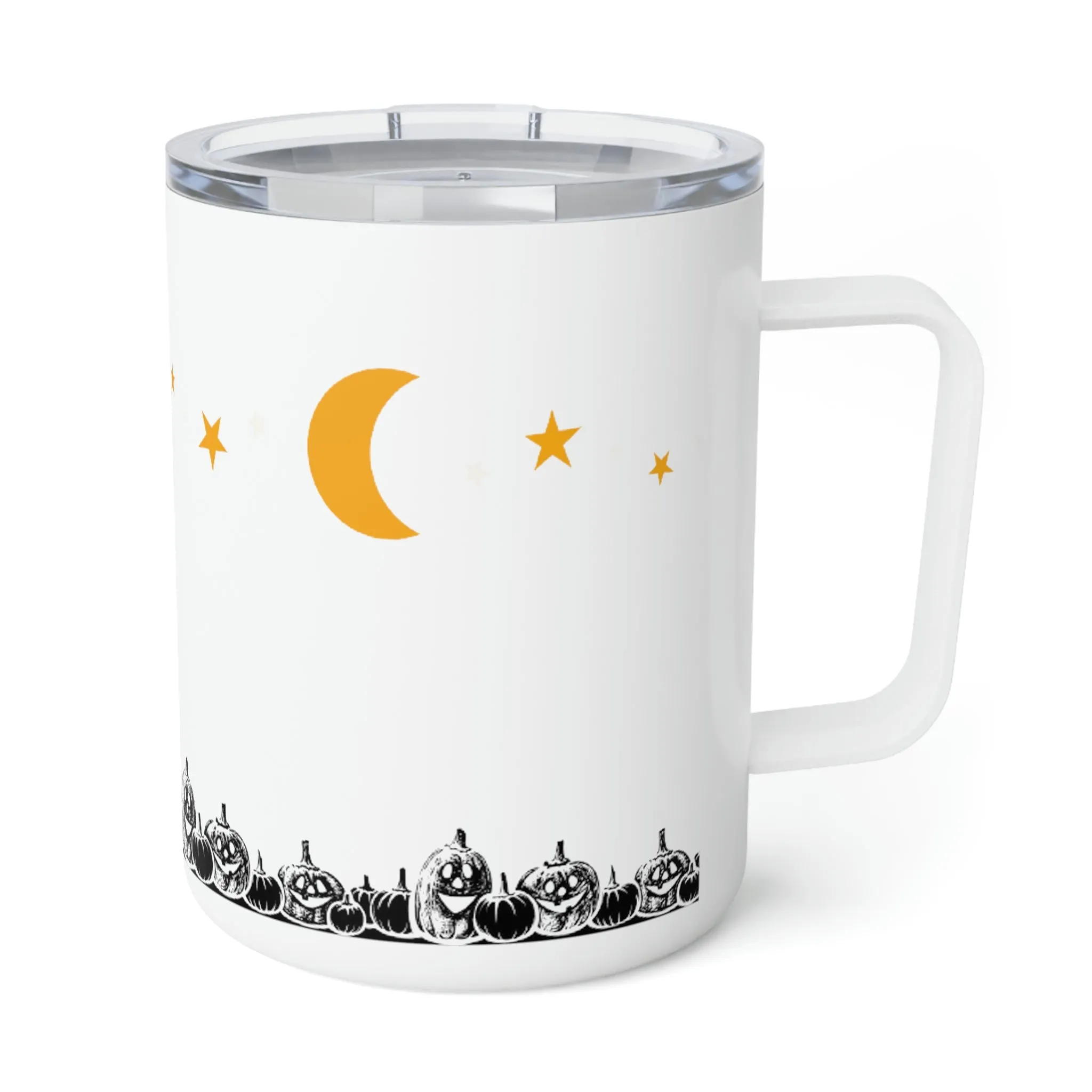 Pumpkin patch at night Insulated Coffee Mug, 10oz