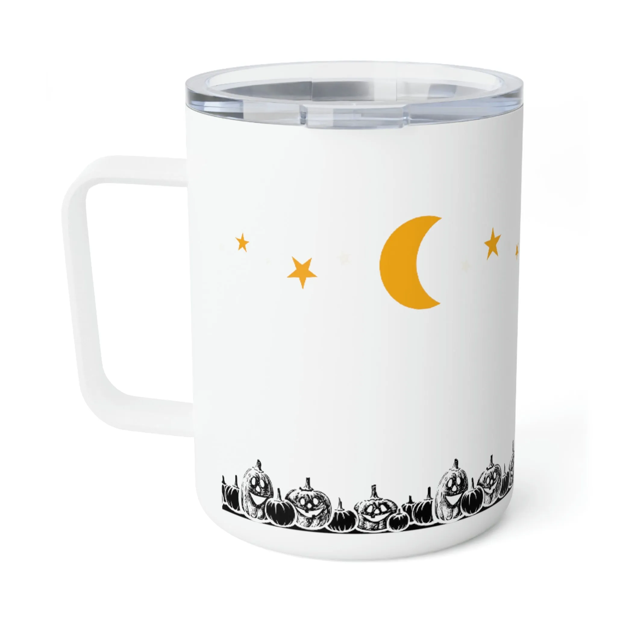 Pumpkin patch at night Insulated Coffee Mug, 10oz
