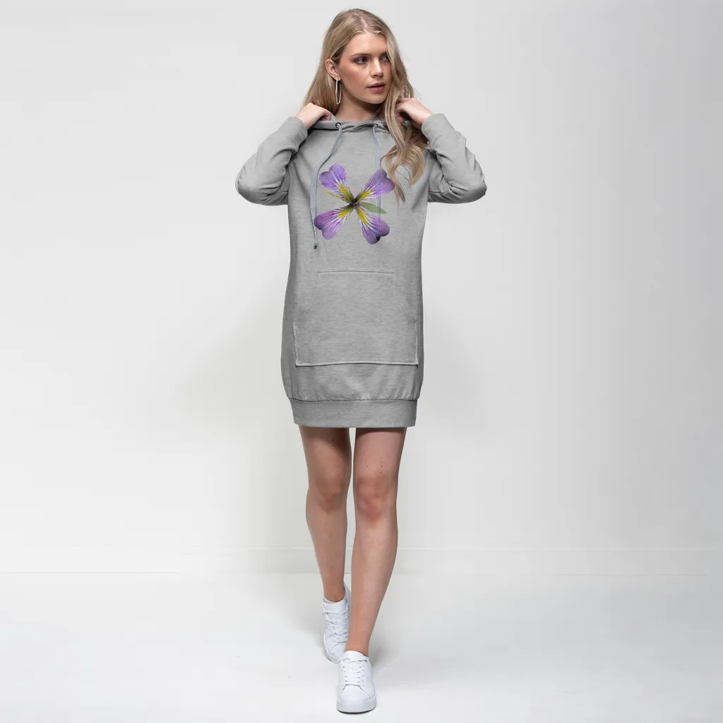 PurpleFlower3 Premium Adult Hoodie Dress