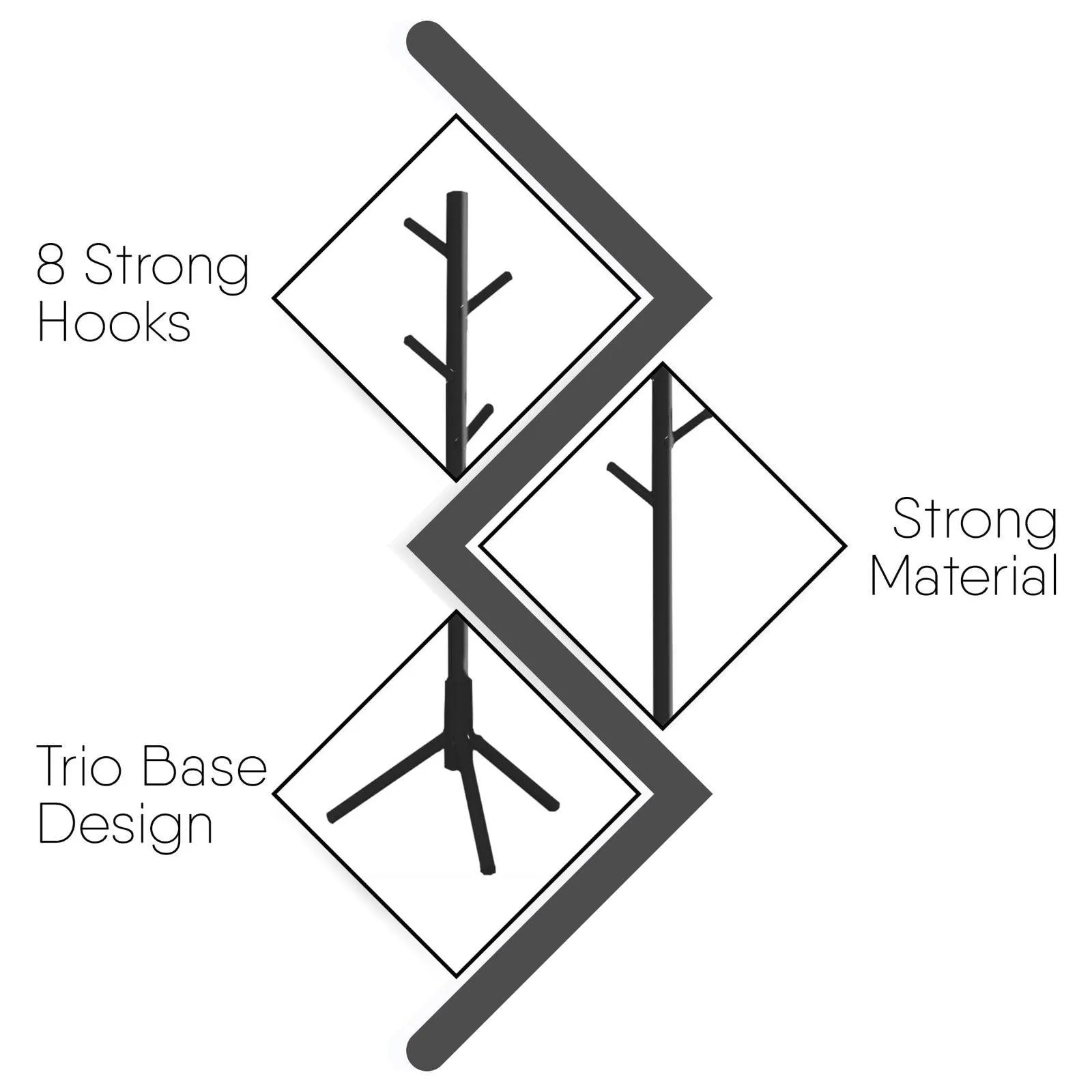 SG Traders™ Wooden Coat Stand