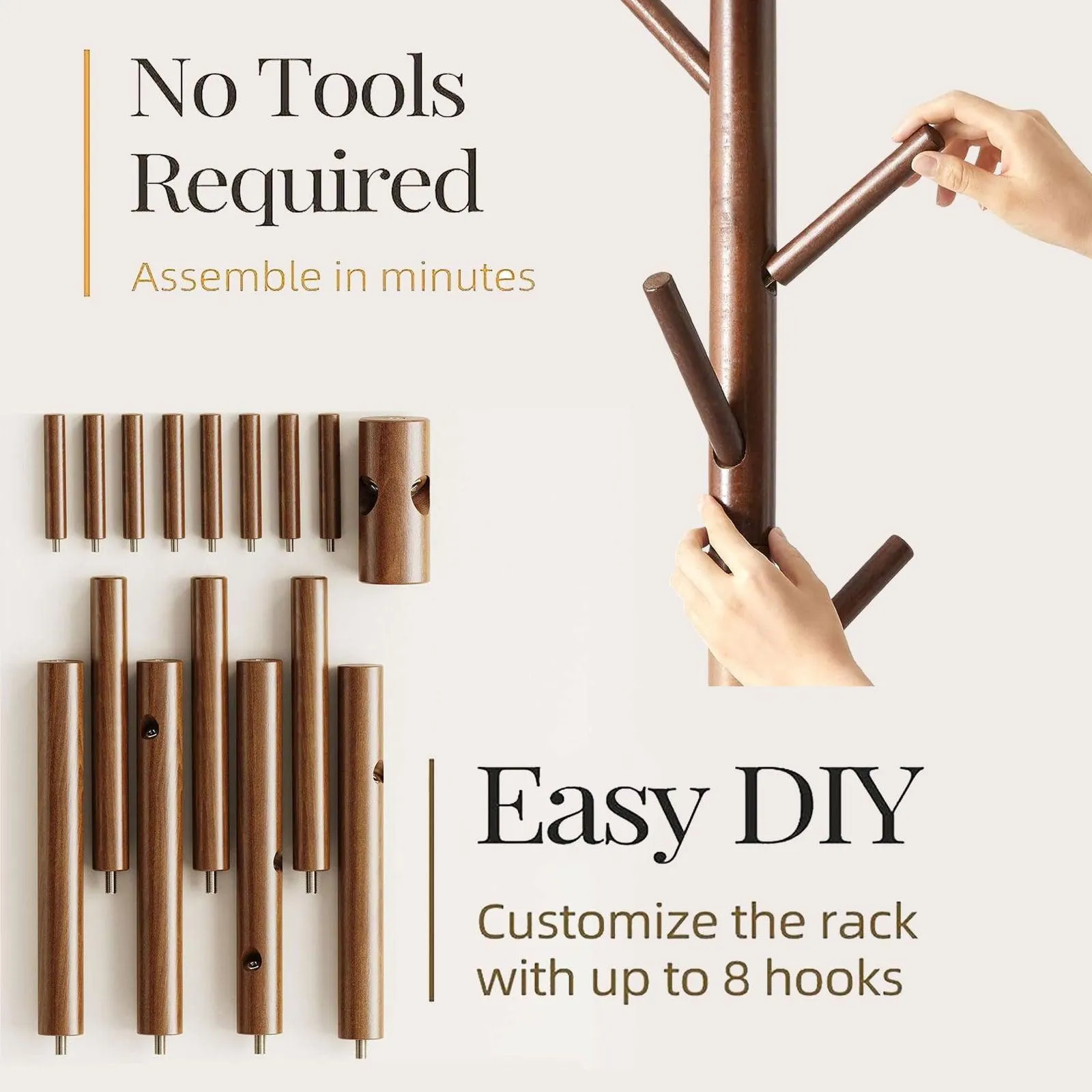 SG Traders™ Wooden Coat Stand