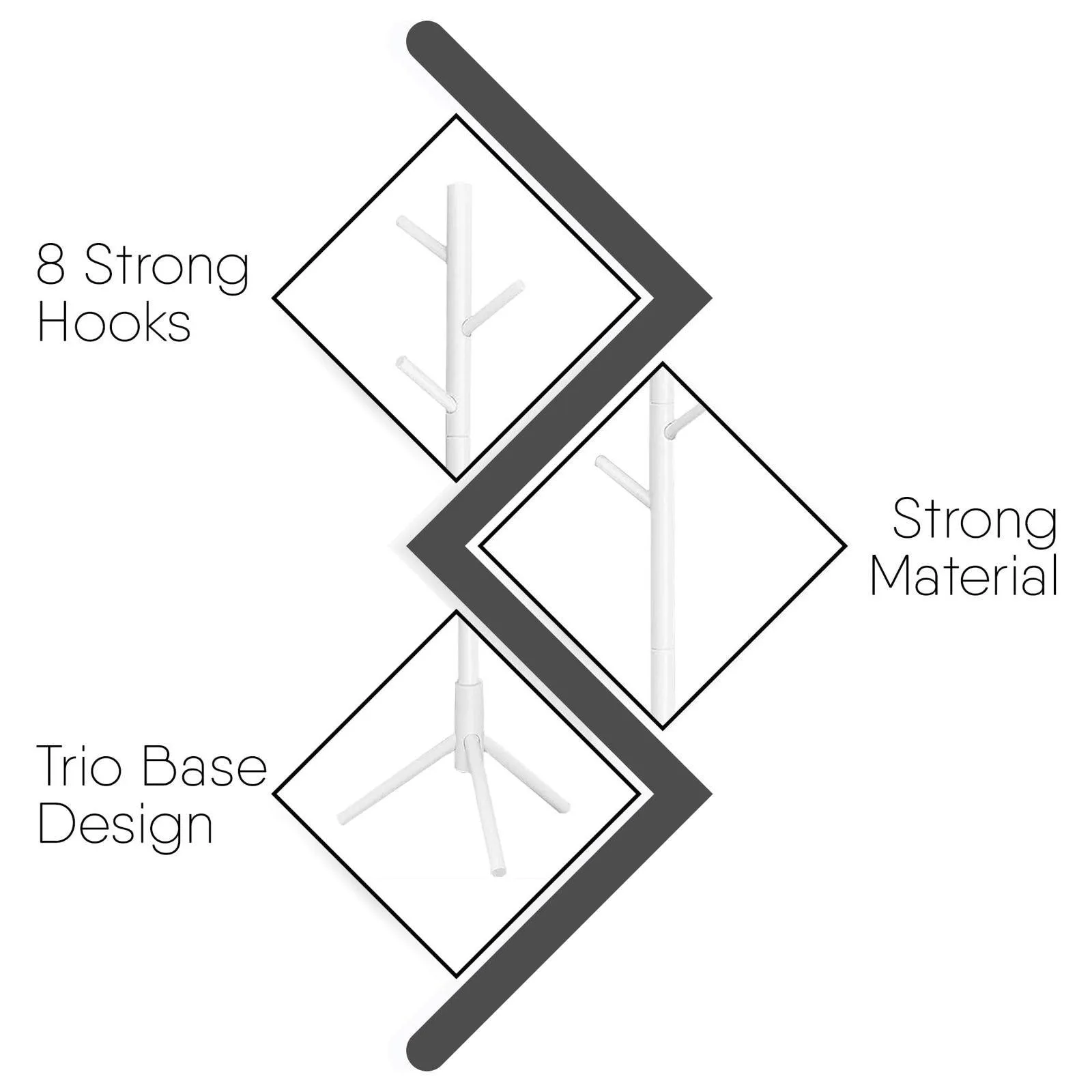 SG Traders™ Wooden Coat Stand