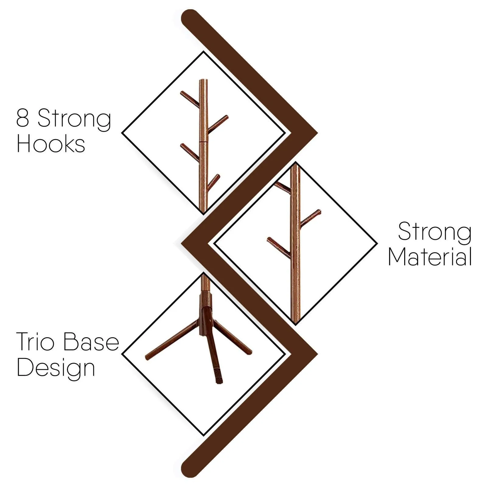 SG Traders™ Wooden Coat Stand