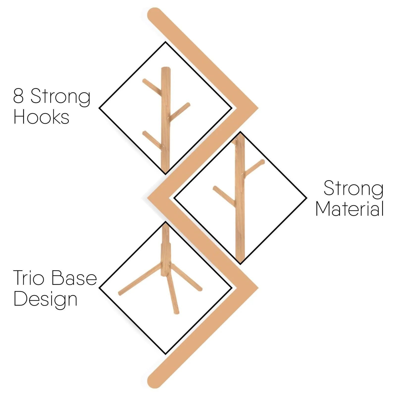 SG Traders™ Wooden Coat Stand