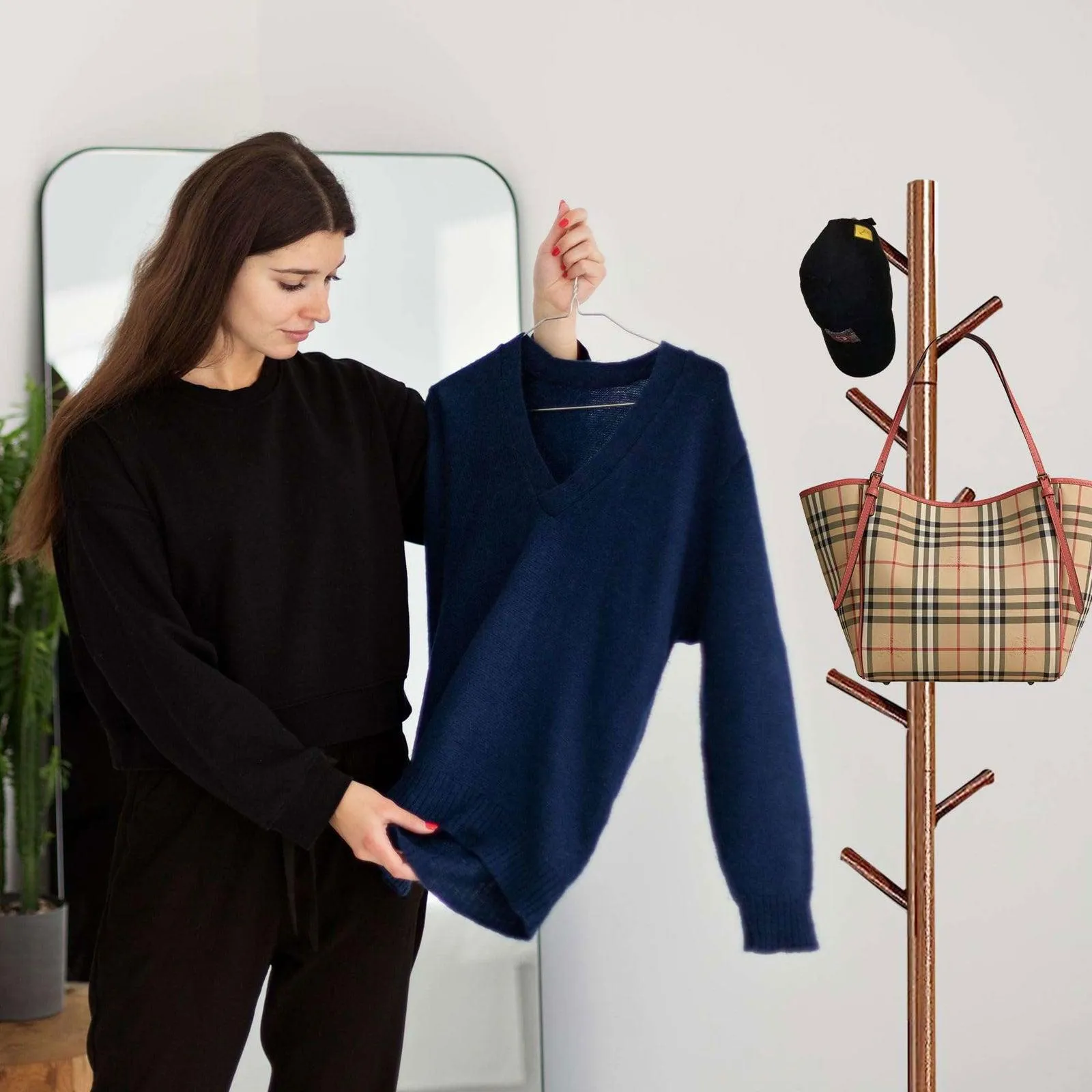 SG Traders™ Wooden Coat Stand