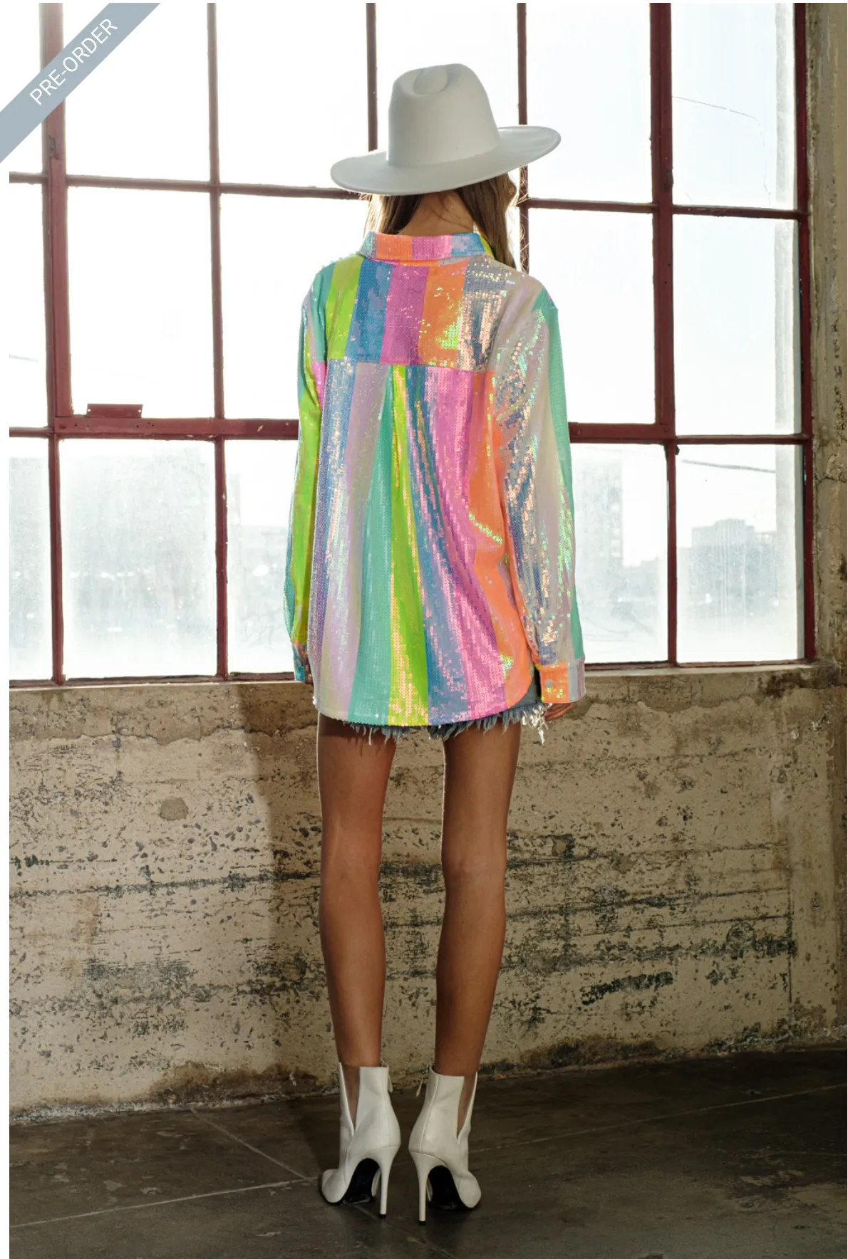 Sherbet Sequin Stripes Top