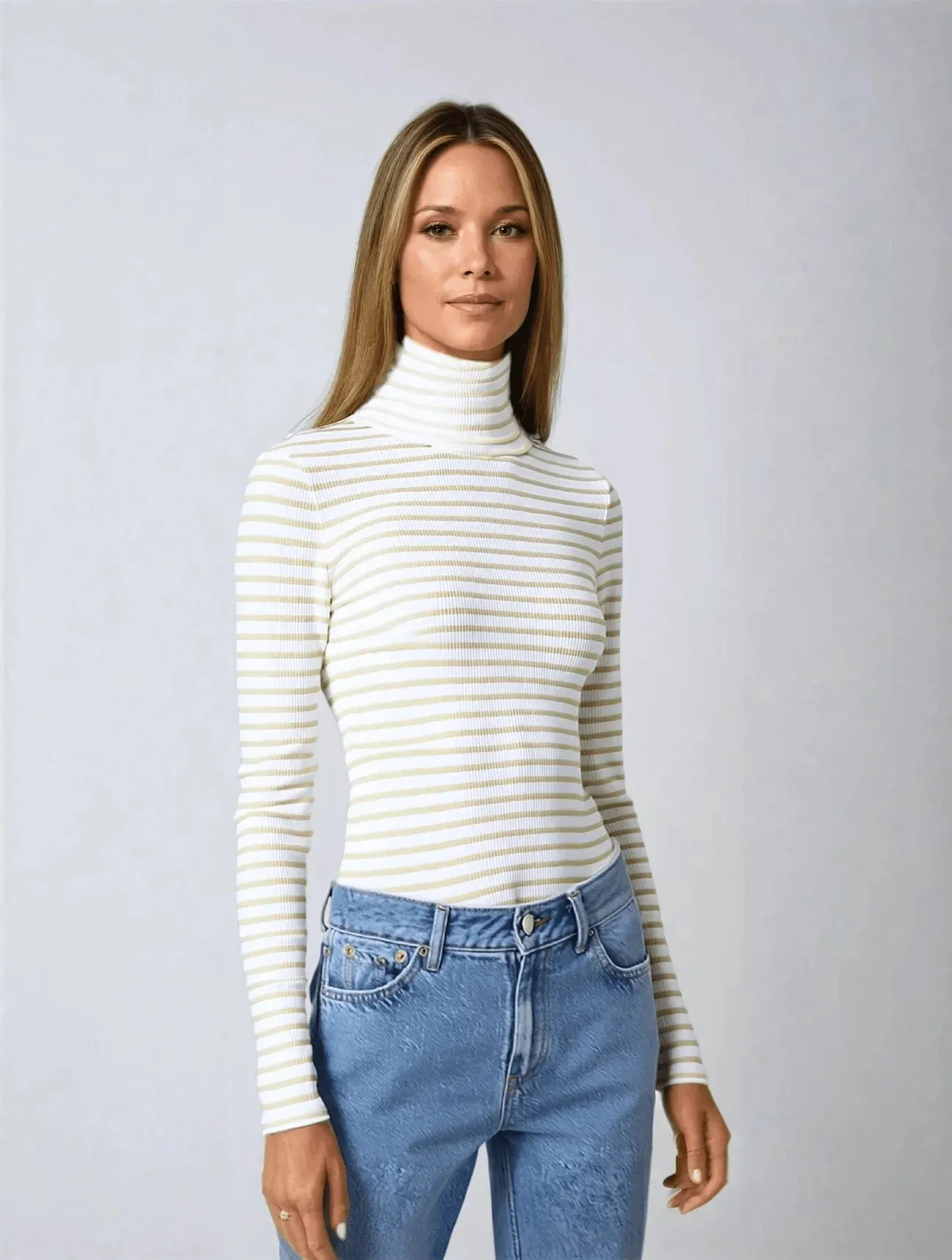 Striped Cotton Roll Neck | Multiple Colours