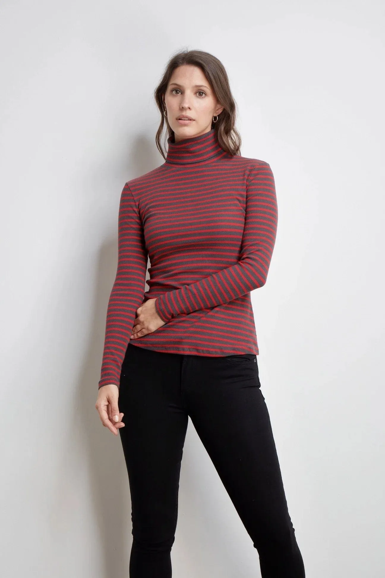 Striped Cotton Roll Neck | Multiple Colours