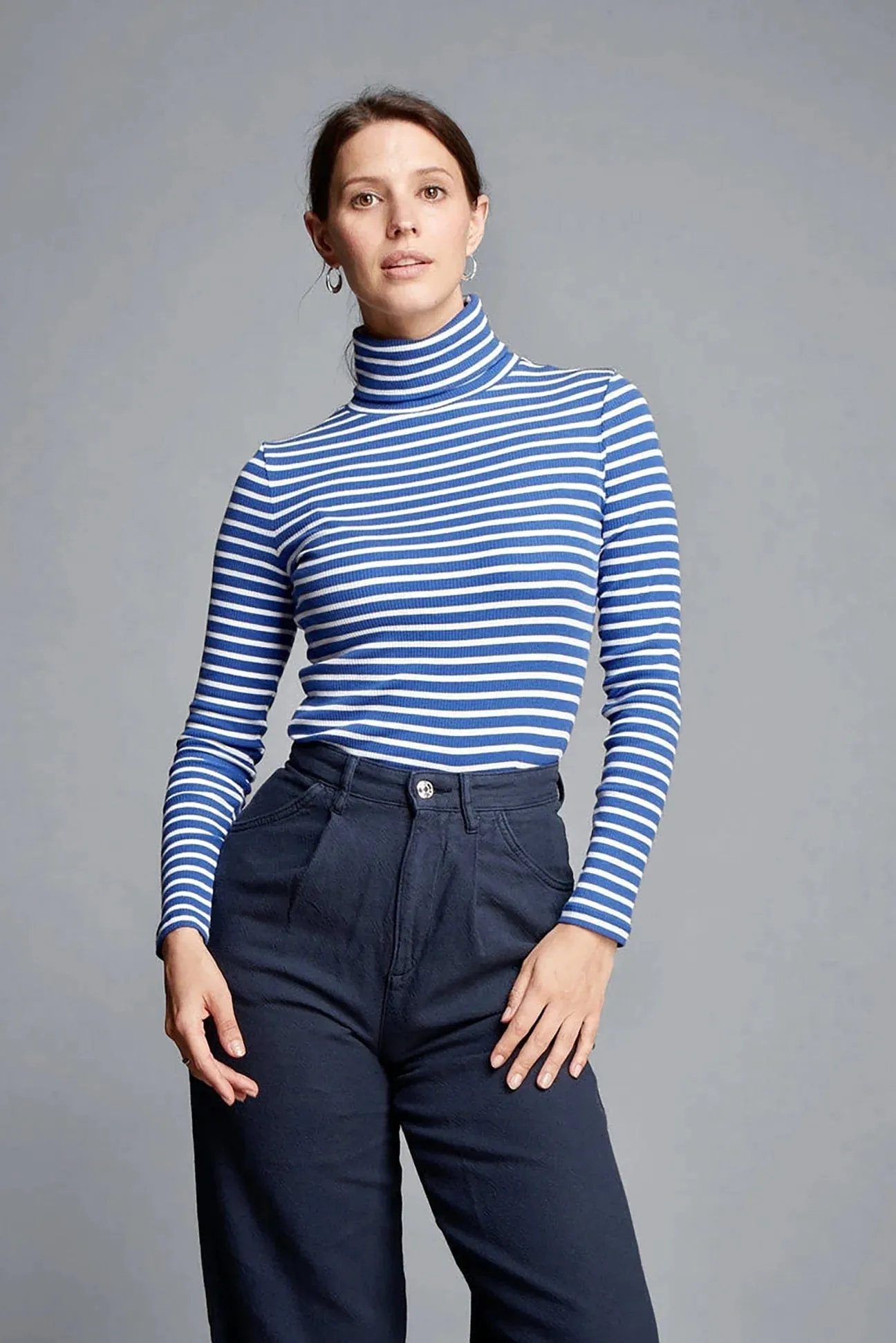 Striped Cotton Roll Neck | Multiple Colours
