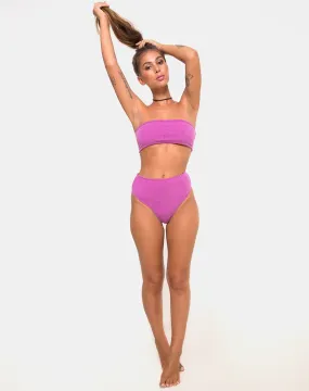 Taya Bikini Bottom in Crinkle Rib Violet