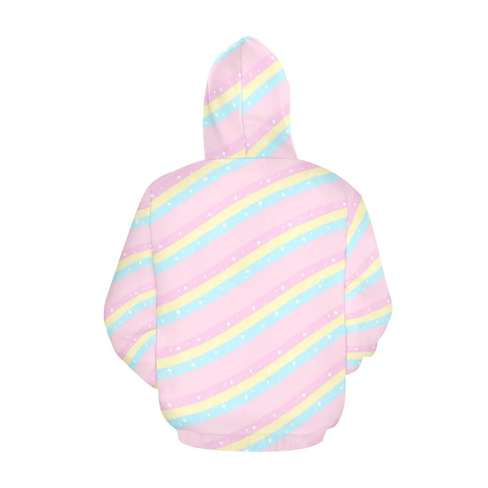 Teatime Fantasy Pink Rainbow Women's All Over Print Hoodie