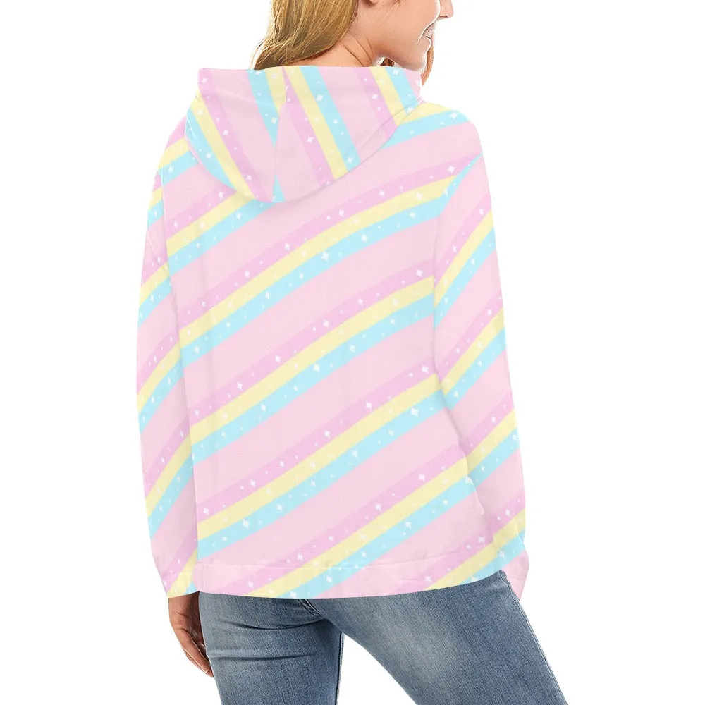 Teatime Fantasy Pink Rainbow Women's All Over Print Hoodie