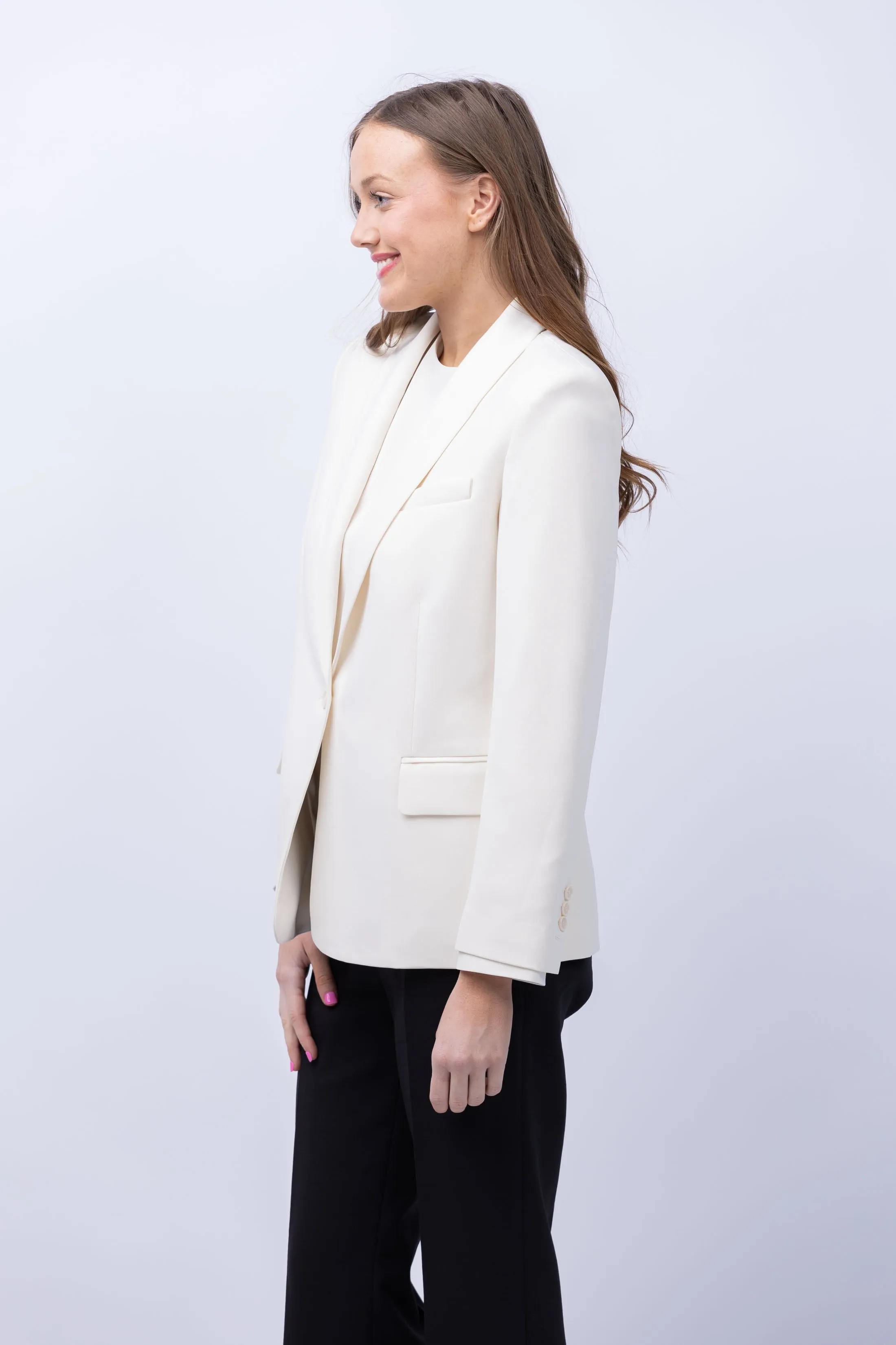 Theory Shawl Collar Admiral Jacket in Rice