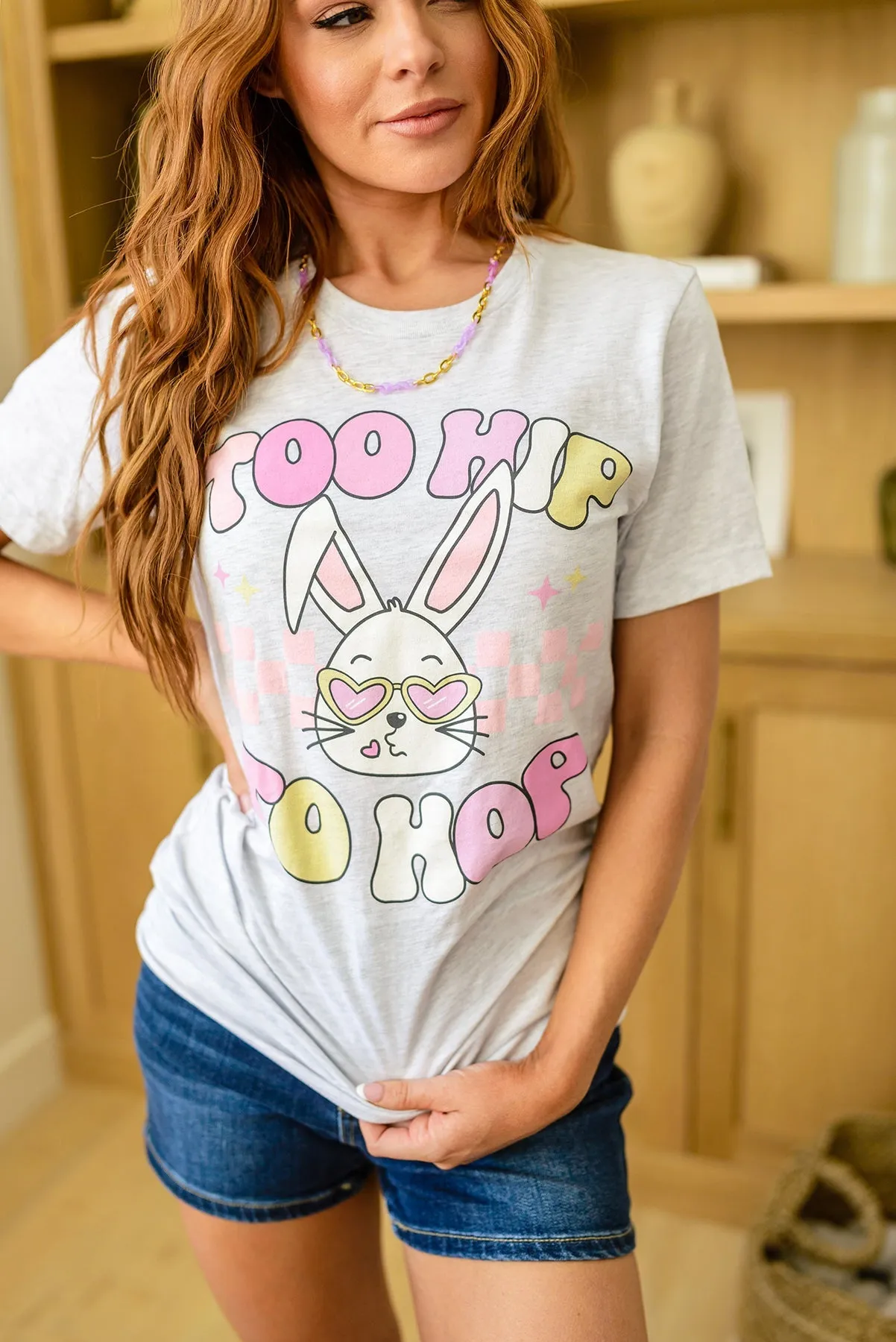 Too Hip To Hop Pastel Bunny Graphic Tee