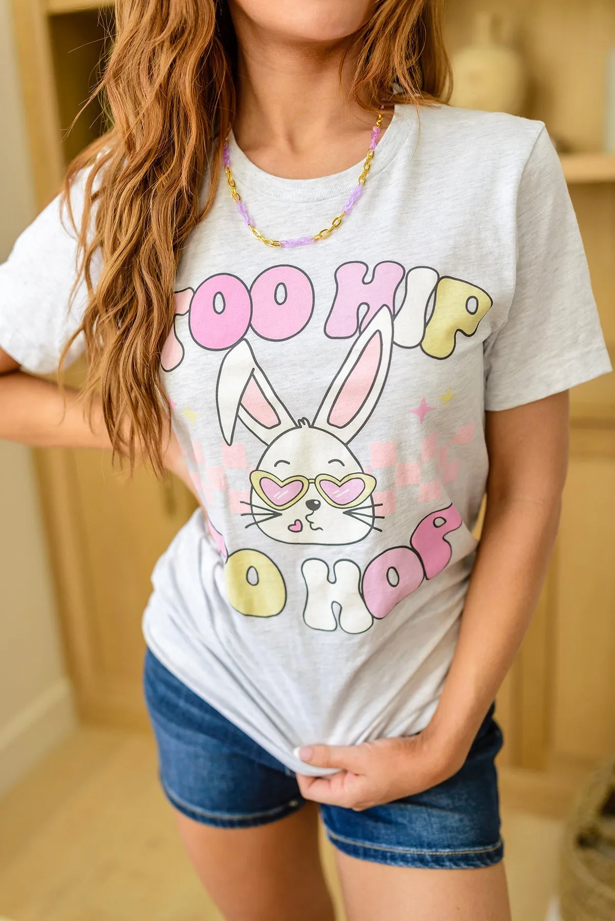 Too Hip To Hop Pastel Bunny Graphic Tee
