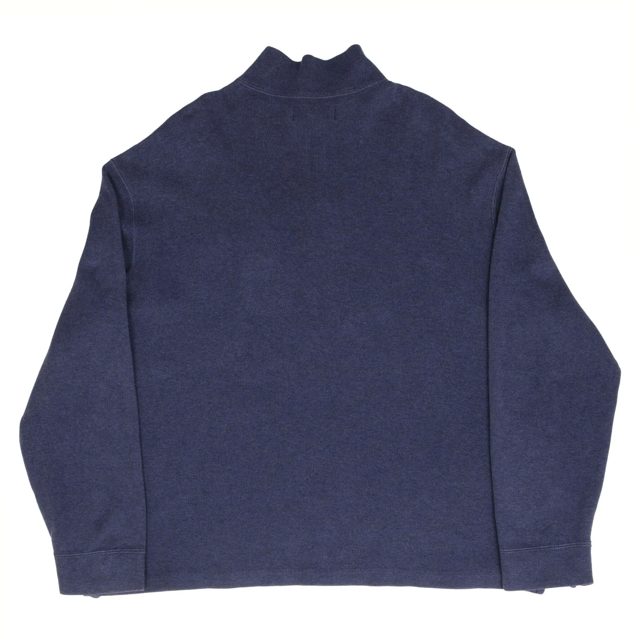 VINTAGE POLO RALPH LAUREN BLUE QUARTER 1/4 ZIP SWEATER 1990S SIZE XL