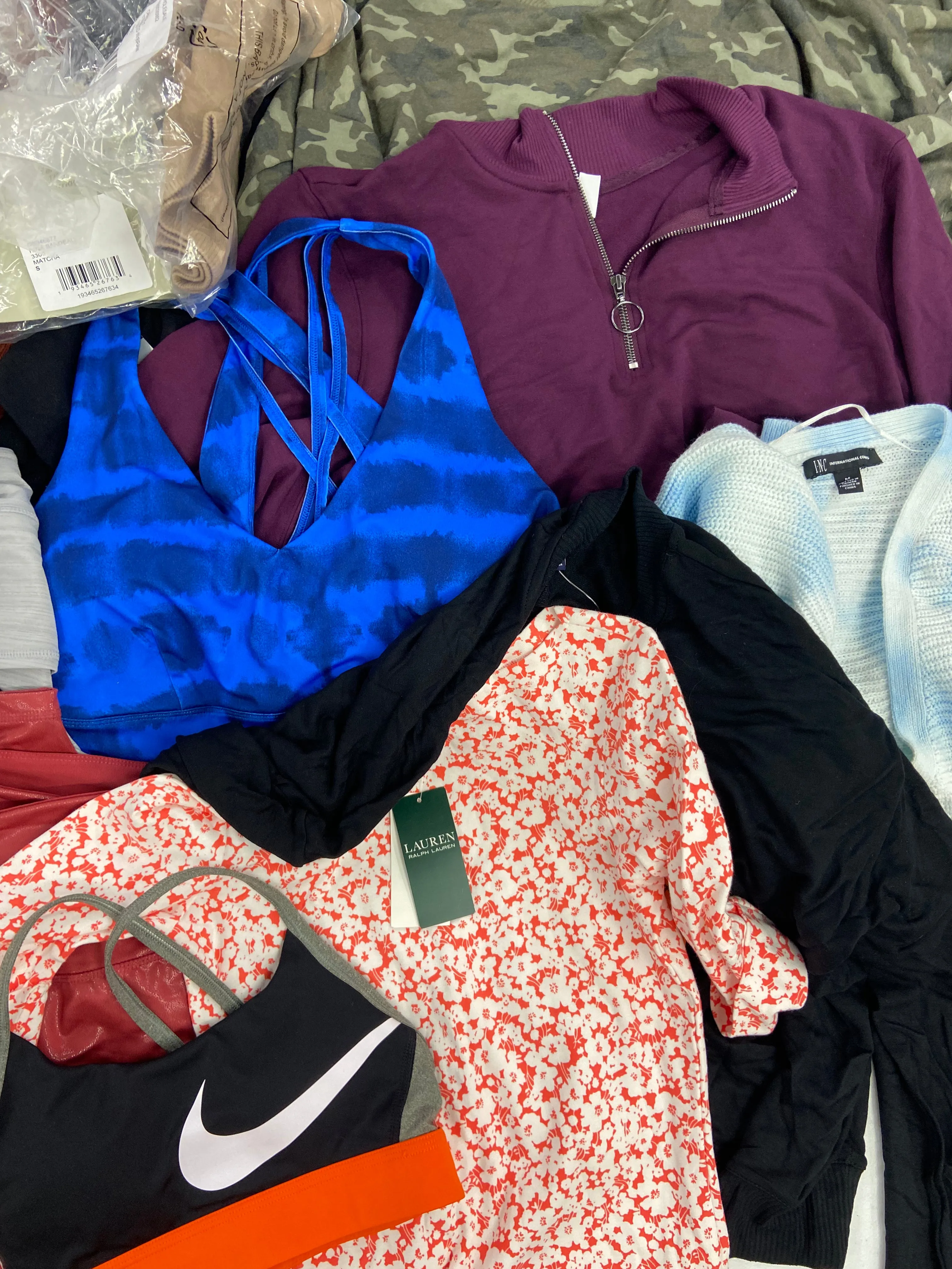 Women's Clothing Wholesale Lot, POLO RALPH LAUREN, NIKE, FREE PEOPLE, INC and more, 18 items, Shelf Pulls, MSRP $770