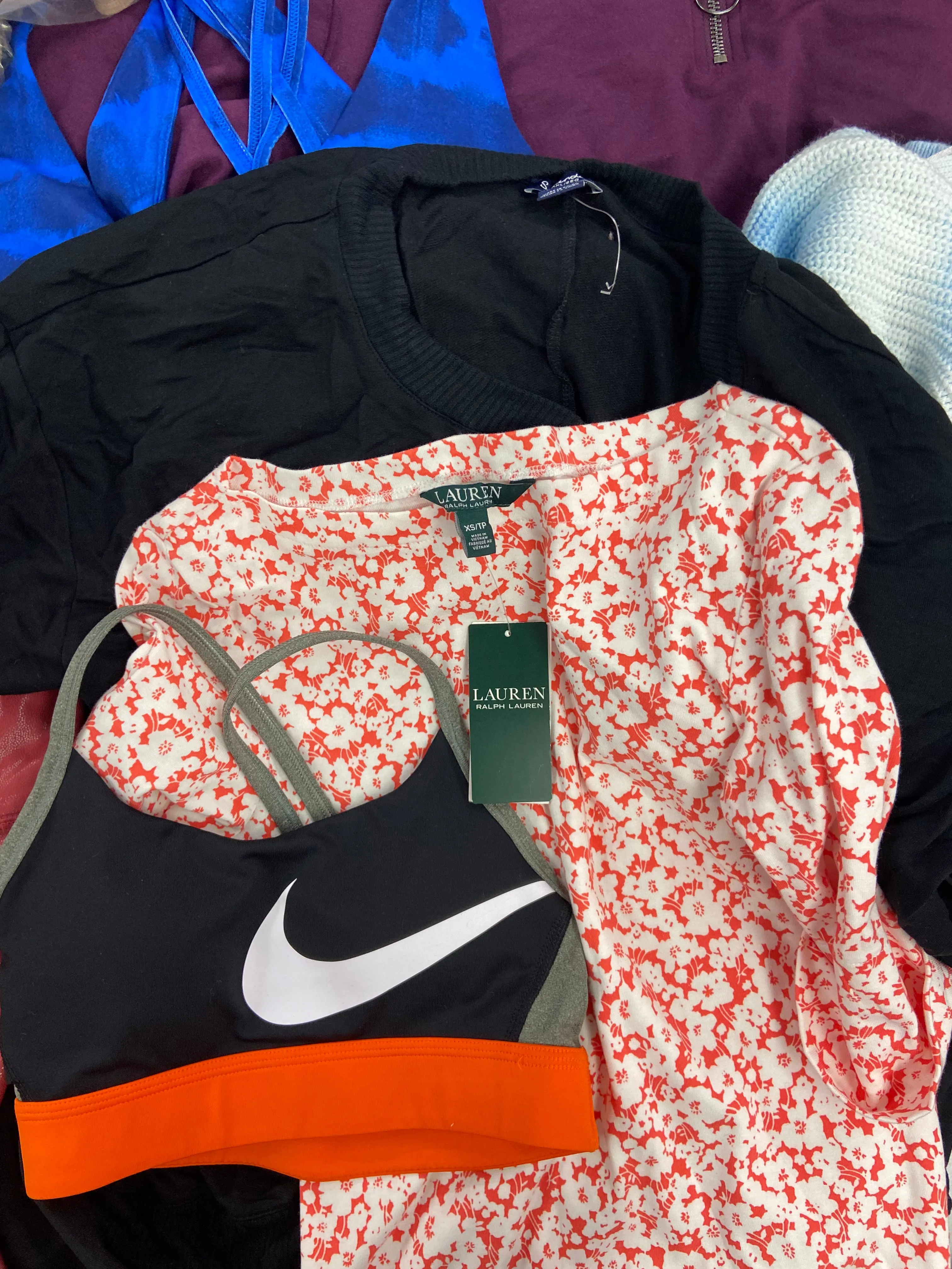Women's Clothing Wholesale Lot, POLO RALPH LAUREN, NIKE, FREE PEOPLE, INC and more, 18 items, Shelf Pulls, MSRP $770
