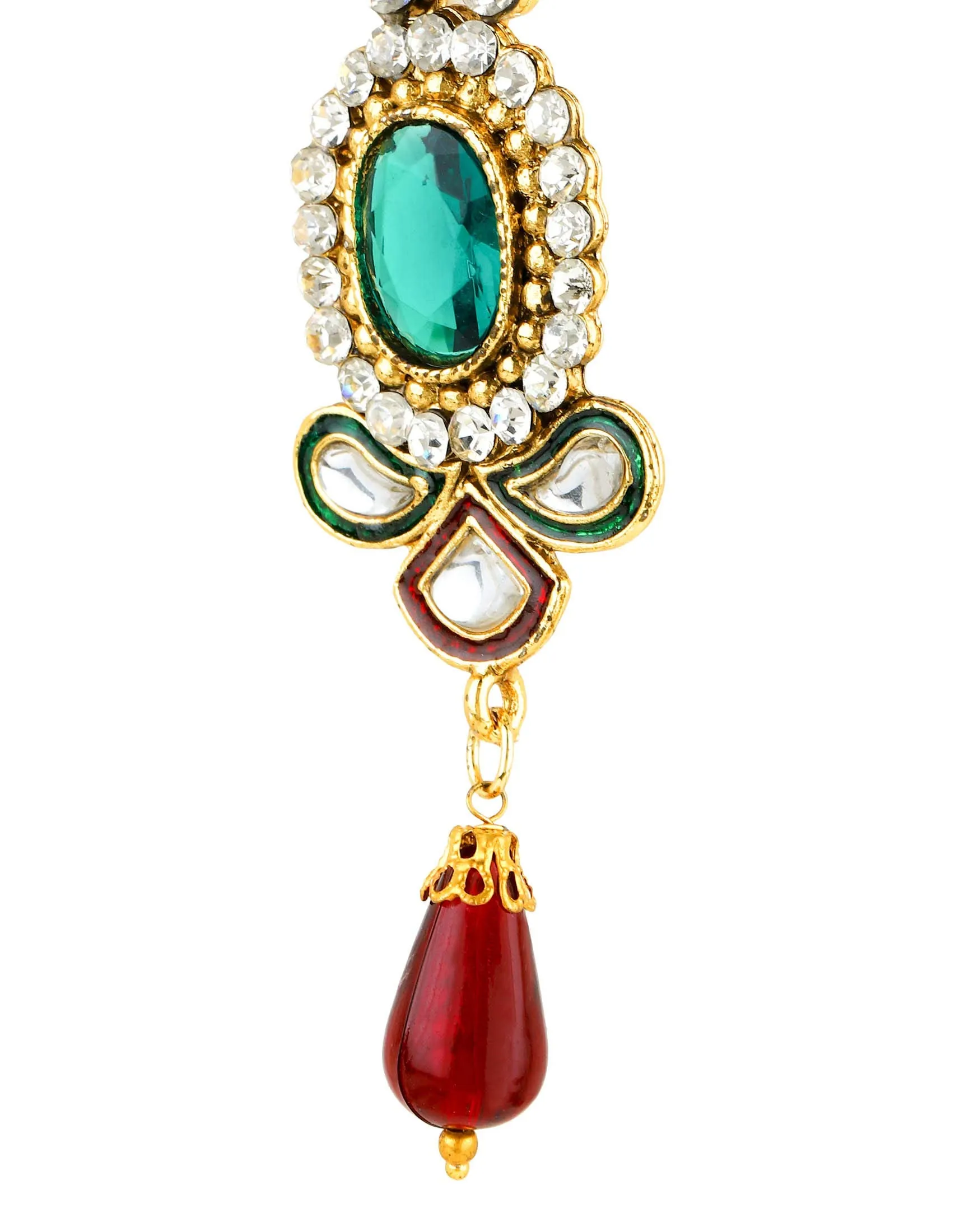 Yellow Chimes Kundan Necklace Traditional Jewellery Set with Earrings for Women & Girls
