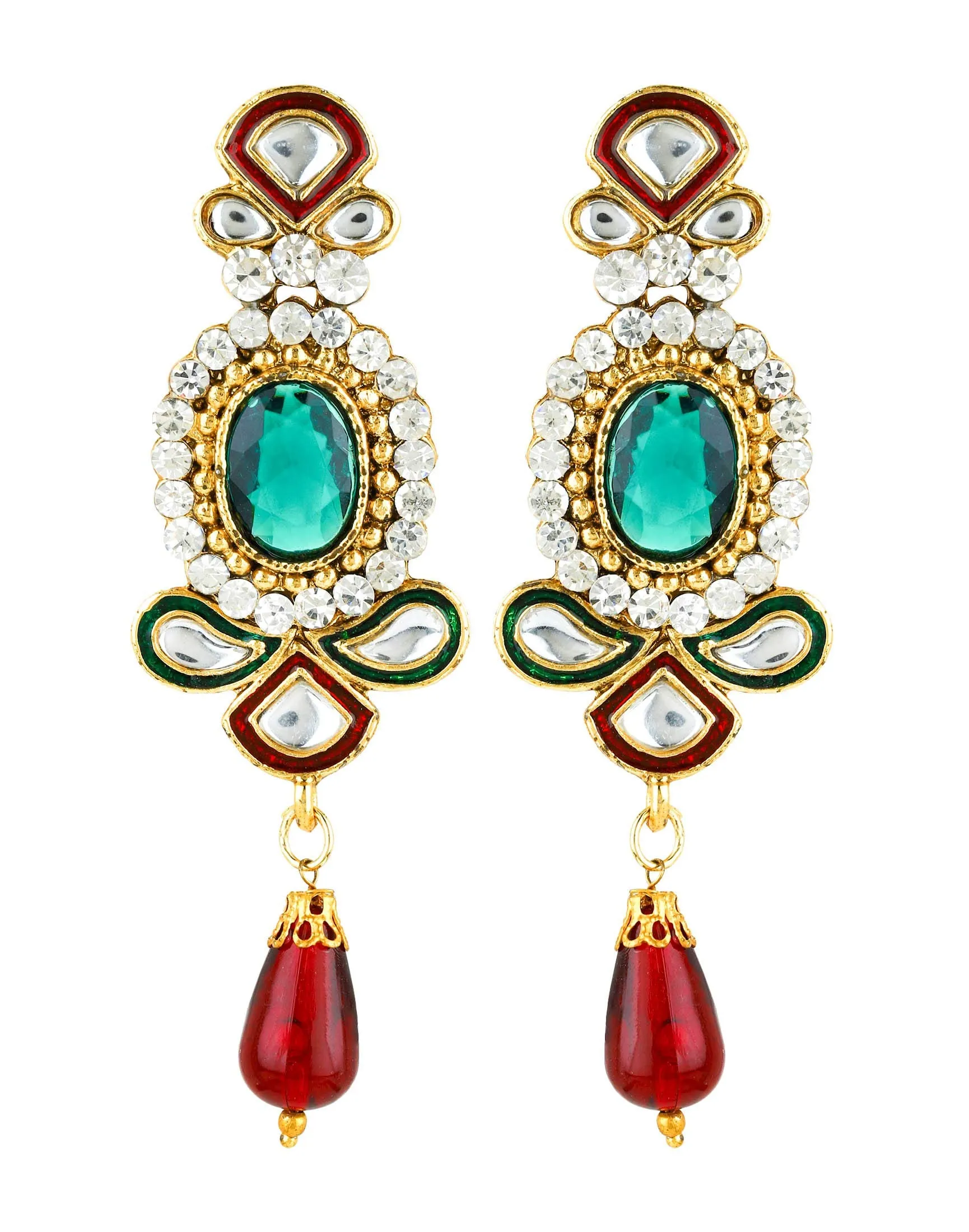 Yellow Chimes Kundan Necklace Traditional Jewellery Set with Earrings for Women & Girls